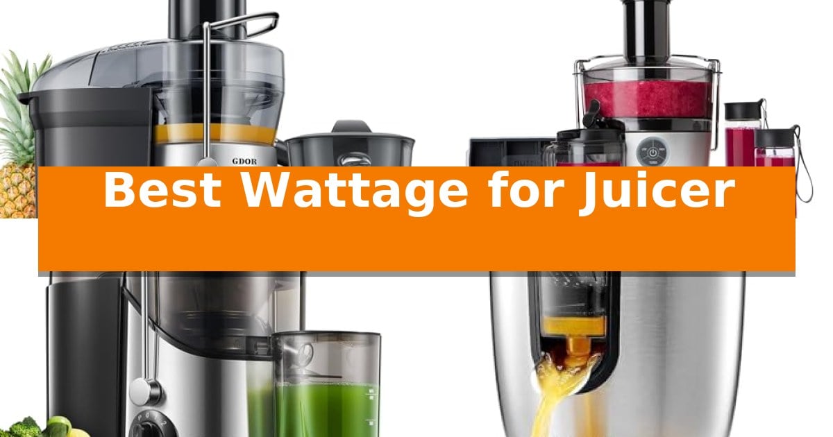 Best Wattage for Juicer in 2026: Matching Motor Power to Produce ...